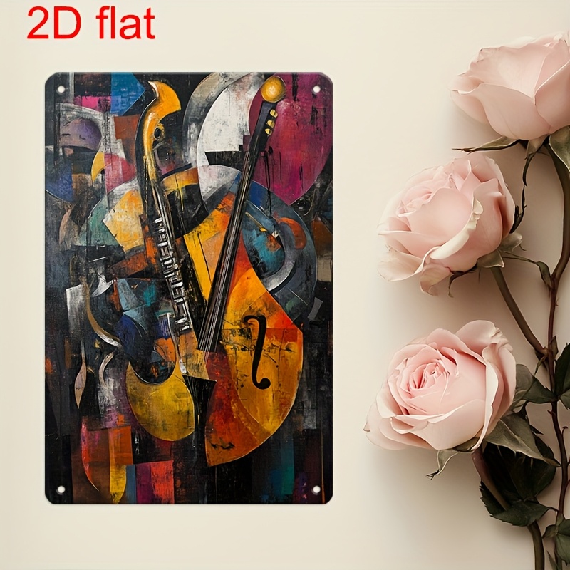 Musical Instrument Sign - Arte de Pared Metálico Vintage con