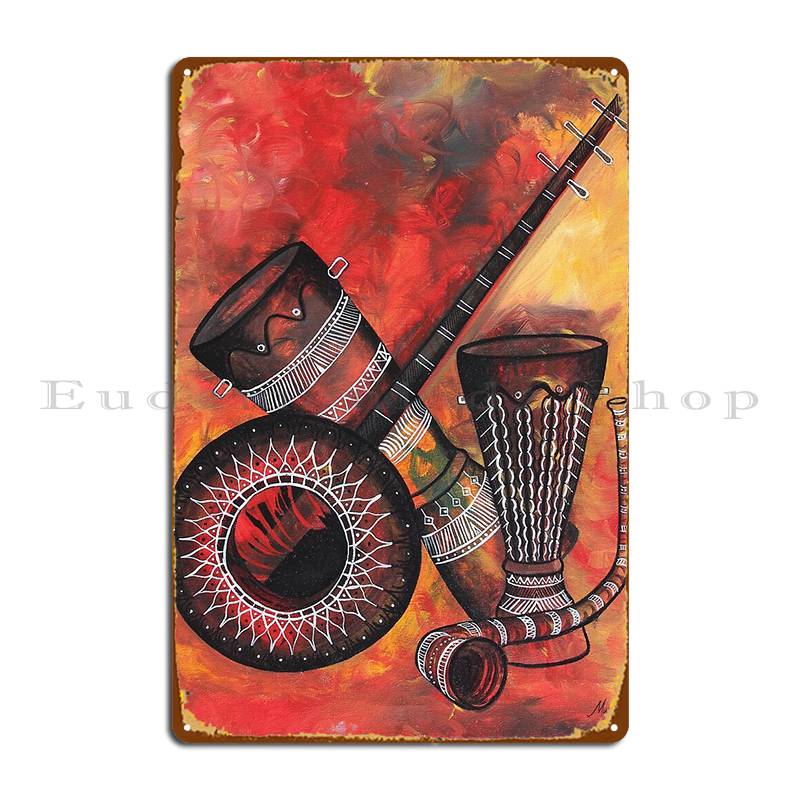 Cartel de metal para instrumen - Musical Instrument Sign reseña y precio