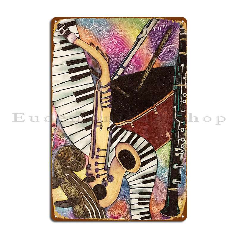 Cartel de placa de Metal de in - Musical Instrument Sign reseña y precio